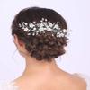 Anglacesmade Bridal Hair Comb Crystal and Pearl Wedding Comb Hair Vine Branch Wedding Hair Accessories for Women and Girls (Rose gold) view 1