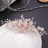 Anglacesmade Bridal Hair Comb Crystal and Pearl Wedding Comb Hair Vine Branch Wedding Hair Accessories for Women and Girls (Rose gold) view 2