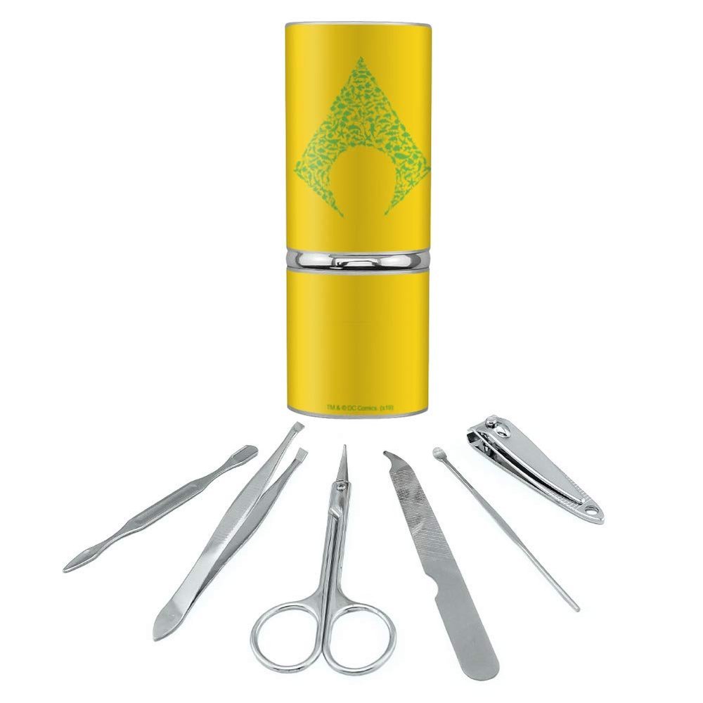 Aquaman Aquaman Icons Logo Stainless Steel Manicure Pedicure Grooming Beauty Care Travel Kit