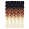 AIDUSA Ombre Braiding Hair Blonde Braiding Hair Extensions 5pcs Synthetic Hair 24 Inch Ombre Brown Braiding Hair for Box Braids 3 Tones Crochet Braids 100g (#C15 Black to Brown to Blonde) view 2