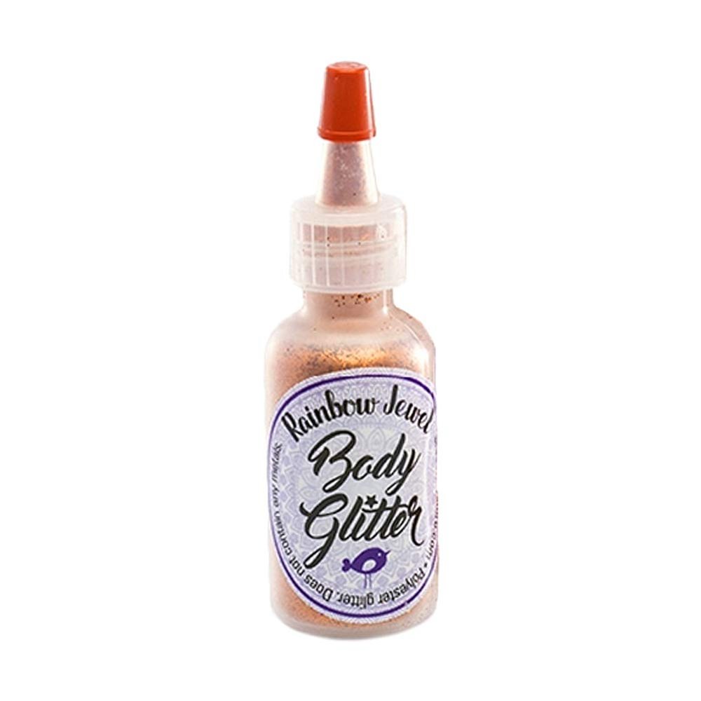 Art Factory Rainbow Jewel Body Glitter - Orange.5 oz Poofer Bottle, Safe, Cosmetic Grade, Loose Opaque Polyester Glitter, Great for Face Painting, Henna Tattoo Design, Glitter Tattoo
