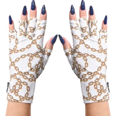 ManiGlovz - The Original UPF 50+ UV Light Protective Nail Gloves | Gel Manicure Gloves and Anti UV Fingerless Gloves for Women | Can be Used as Sun Protection Gloves for Driving | The Vogue Print