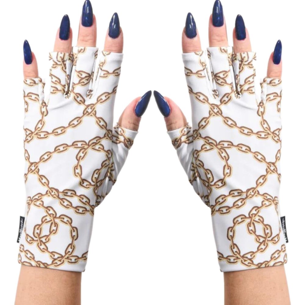 ManiGlovz - The Original UPF 50+ UV Light Protective Nail Gloves | Gel Manicure Gloves and Anti UV Fingerless Gloves for Women | Can be Used as Sun Protection Gloves for Driving | The Vogue Print