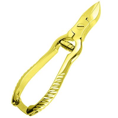AAProTools Full Gold Toenail Nipper/Clippers-Thick ToeNail Nipper-Clipper-Ingrown ToeNail Nippers-Concave Jaw-Lap Join (Barrel) Spring Sharp Blades Made of High German Grade Stainless Steel
