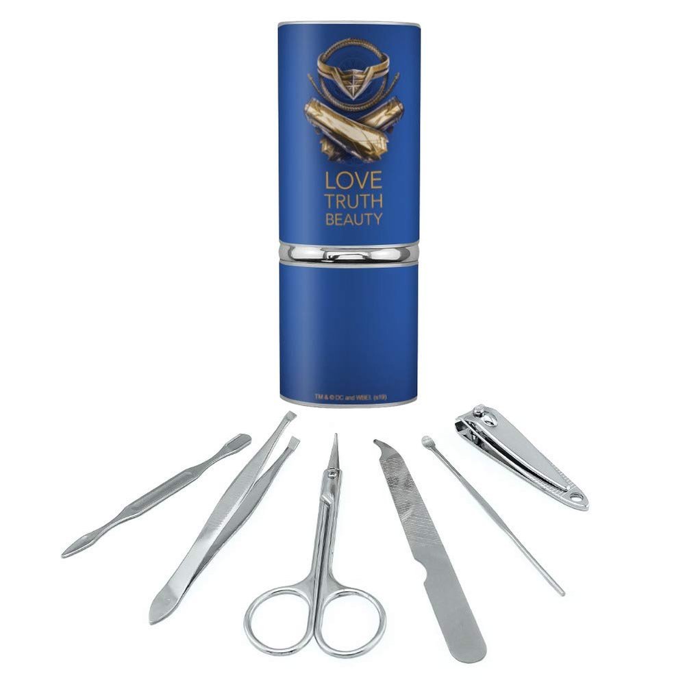 Wonder Woman Movie Love, Truth, Beauty Stainless Steel Manicure Pedicure Grooming Beauty Care Travel Kit
