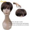 QUEENTAS Short Brown Pixie Cut Wig with Bangs Layered Straight Synthetic Short Hair Wigs for White and Black Women Daily Use(Black Cherry) view 3