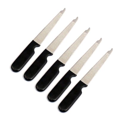 AAProTools 5Pcs/Lot Plastic Handle Metal Double Sided Nail Files Profession Nail File Manicure Pedicure Tool