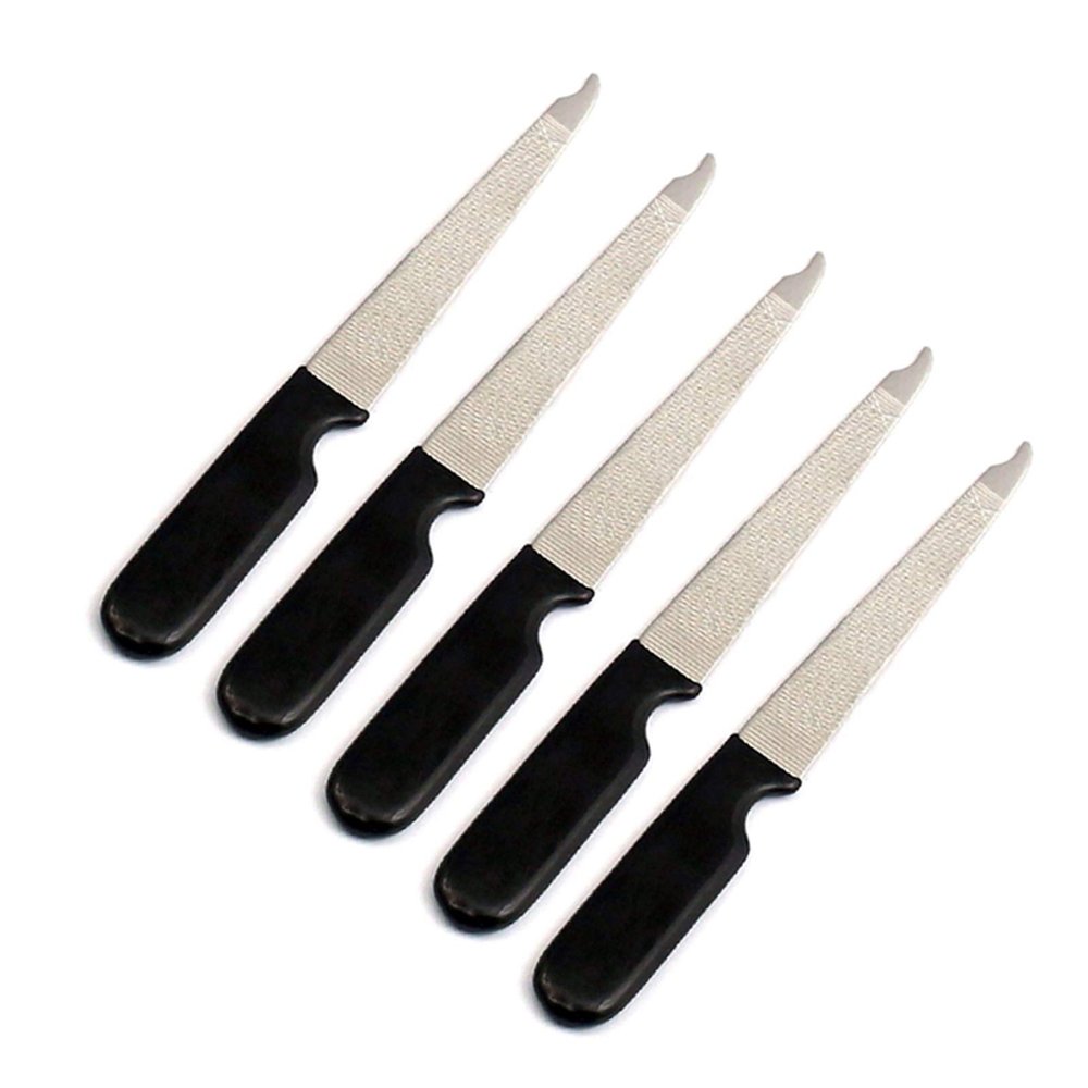 AAProTools 5Pcs/Lot Plastic Handle Metal Double Sided Nail Files Profession Nail File Manicure Pedicure Tool