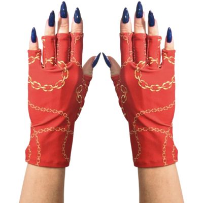 ManiGlovz Original UPF 50+ UV Light Protective Nail Gloves | UV Shield Gel Manicure Gloves for Women, Anti-Fingerless Sun Protection Driving Accessory with Chain of Love Print