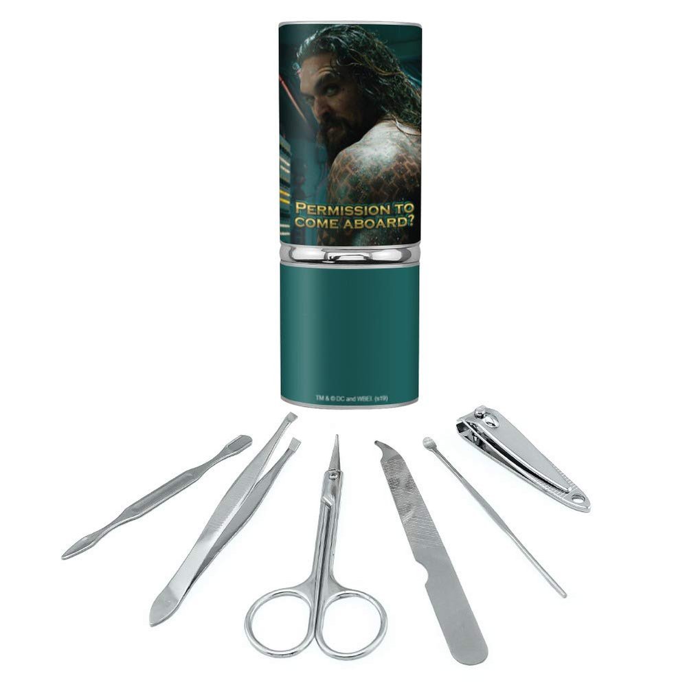 Aquaman Movie Permission to Come Aboard Stainless Steel Manicure Pedicure Grooming Beauty Care Travel Kit
