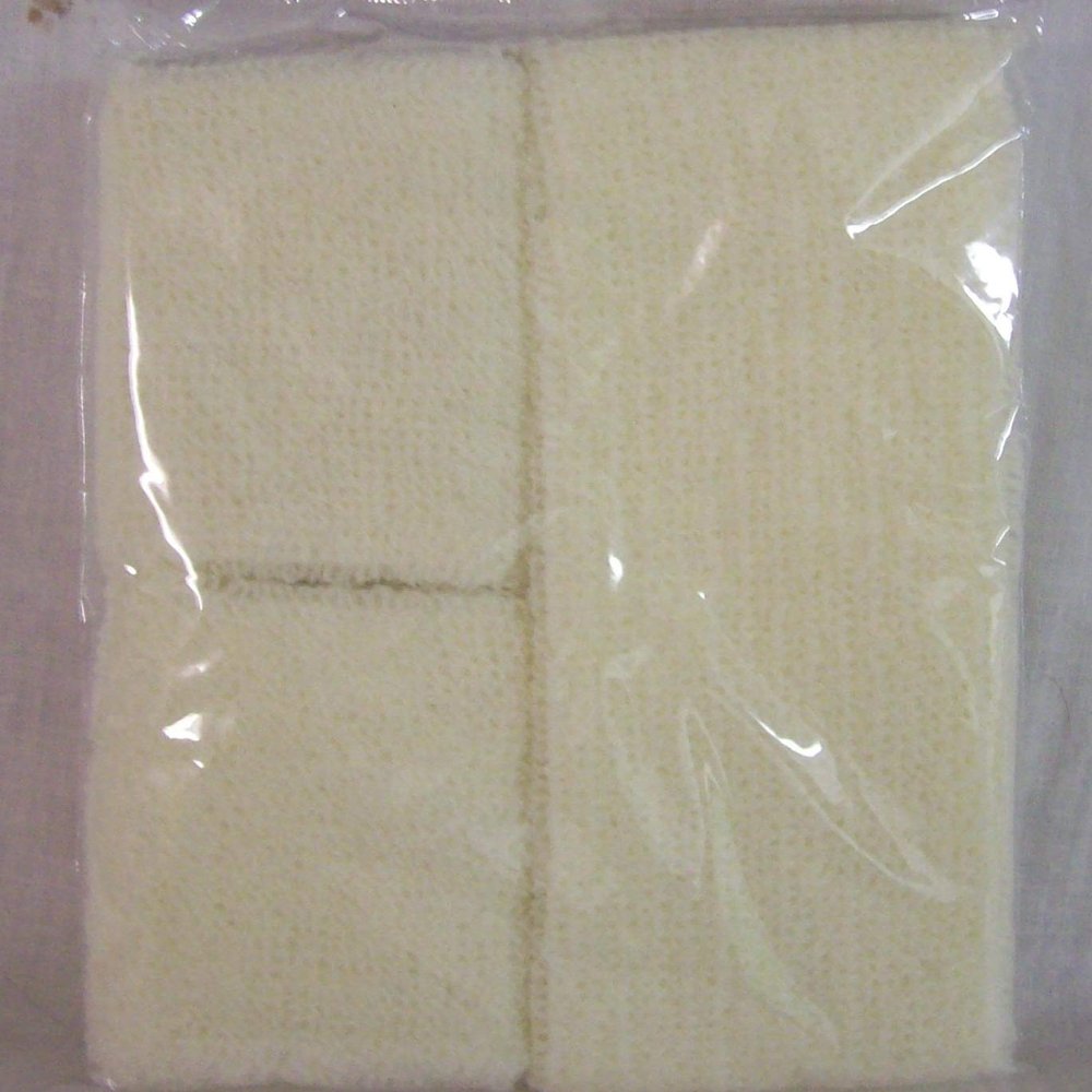 6 Pack New Headband Sweatband with Wristbands Combo Ivory Color (6)