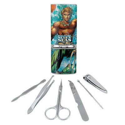 Aquaman King of the Sea Stainless Steel Manicure Pedicure Grooming Beauty Care Travel Kit