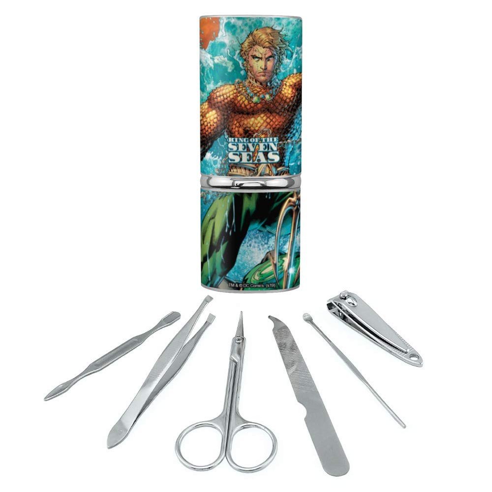 Aquaman King of the Sea Stainless Steel Manicure Pedicure Grooming Beauty Care Travel Kit