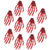 10Pcs Gothic Style 3" Skeleton Hands Hair Clips Halloween Hair Accessories, Red view 1