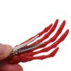 10Pcs Gothic Style 3" Skeleton Hands Hair Clips Halloween Hair Accessories, Red view 4