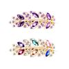 2 Pcs Retro Rhinestone Alloy Double Spring Hair Clip Fashion Foliage Hairpins Barrettes Ponytail Holder Woman Hair Accessor Hair Claw Clip view 1
