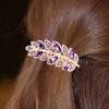 2 Pcs Retro Rhinestone Alloy Double Spring Hair Clip Fashion Foliage Hairpins Barrettes Ponytail Holder Woman Hair Accessor Hair Claw Clip view 2