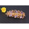 2 Pcs Retro Rhinestone Alloy Double Spring Hair Clip Fashion Foliage Hairpins Barrettes Ponytail Holder Woman Hair Accessor Hair Claw Clip view 4