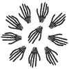 10Pcs Punk Style 3 inch Skeleton Hands Hair Clips Halloween Party Hair Ware Decor, Black view 1