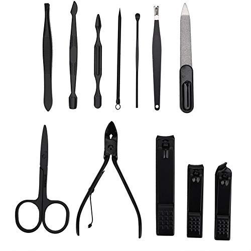 12Pcs/Set Stainless Steel Sharply Nail Cutter, Manicure Nail Clipper Set Nail Grooming Kit for Men Women with Container Case