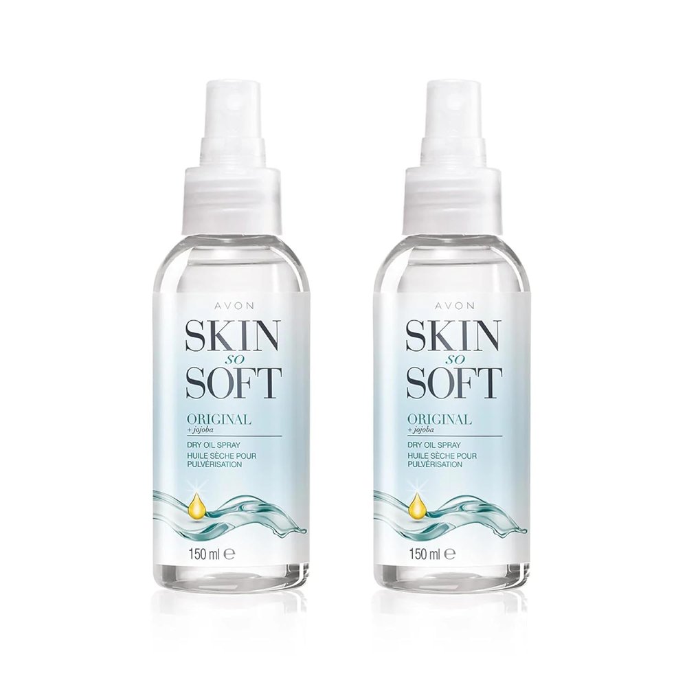 AVON SKIN SO SOFT Original Jojoba Dry Oil Spray 5 fl.oz (Double Pack)