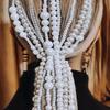 21.6 inch Women Lady White Imitation Pearl Clip Hair Extensions with Clip Comb DIY Accessories Hairpin Headdress Tassel Hair Barrettes Decorative Bridal (White-A#) view 4