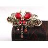 2 Pcs Retro Hollow Butterfly Spring Clip Hair Clip Elegant Classical Rhinestone Hairpins Woman Getting Married Bride Hair Accessory view 2
