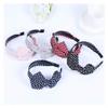 Giwotu Cute Vintage White Polka Dot Hair Band Hair Fabric Bowknot Headband Turban for Women Gary view 2