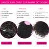Jiarosi Jerry Curly Clip in Hair Extensions Real Human Hair 14 Inch 3B 3C Curly Hair Clip in Extensions 7Pcs with 24 Clips Real Brazilian Clip Ins Hair for Black Women for Beginner Blend Well Natural view 3