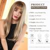 Esmee 24 Inches Charming Wig Light Gold Long Wigs for Women Middle Parting Natural Straight Heat Resistant Synthetic Wigs for White Women with Bangs view 2