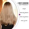 Esmee 24 Inches Charming Wig Light Gold Long Wigs for Women Middle Parting Natural Straight Heat Resistant Synthetic Wigs for White Women with Bangs view 4