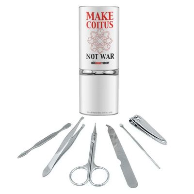 Big Bang Theory Make Coitus Not War Stainless Steel Manicure Pedicure Grooming Beauty Care Travel Kit