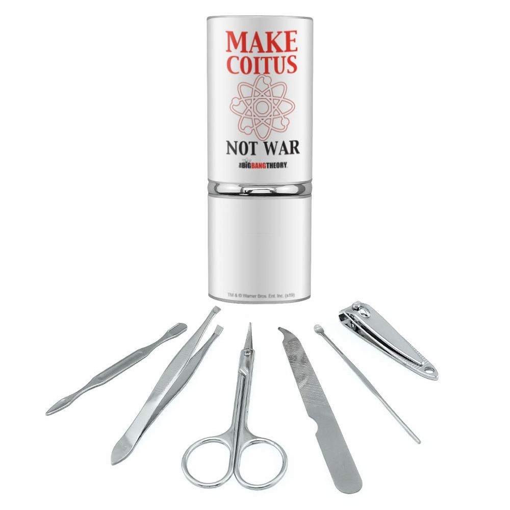 Big Bang Theory Make Coitus Not War Stainless Steel Manicure Pedicure Grooming Beauty Care Travel Kit