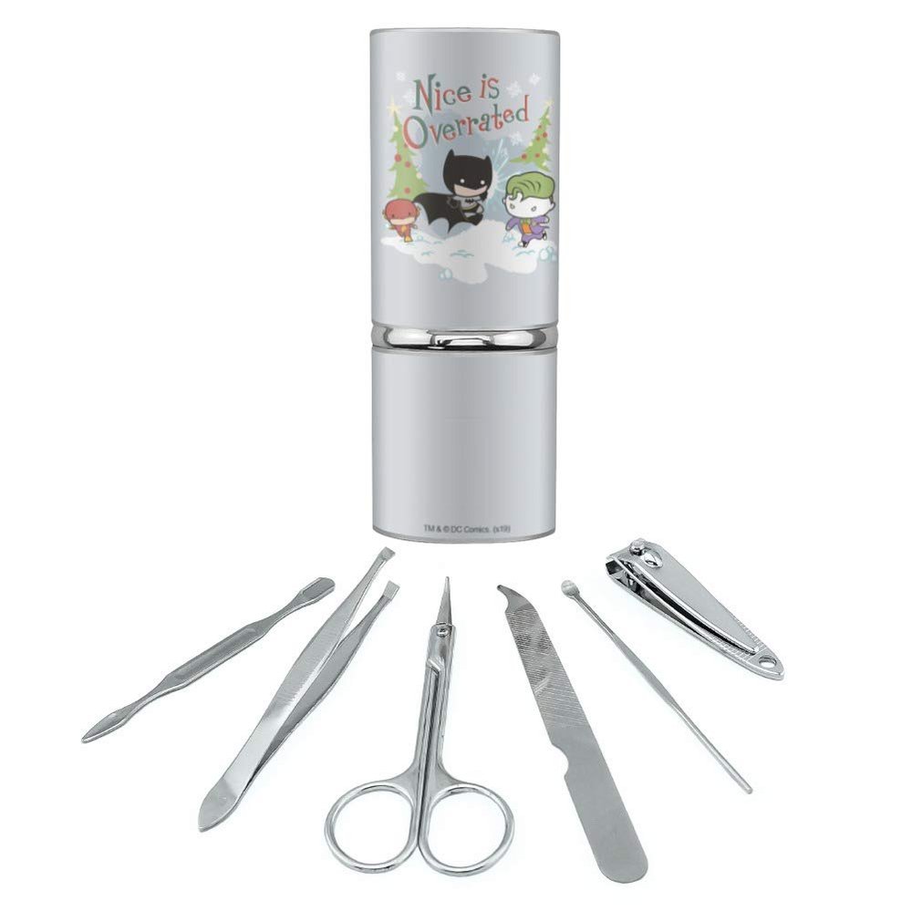 Batman Joker Nice is Overrated Stainless Steel Manicure Pedicure Grooming Beauty Care Travel Kit