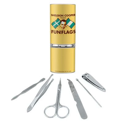Big Bang Theory Sheldon Cooper Fun with Flags Stainless Steel Manicure Pedicure Grooming Beauty Care Travel Kit