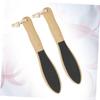 2pcs Wooden Double Sided Foot File Remover Pedicure File for Cracked Dead Skin Remover view 2