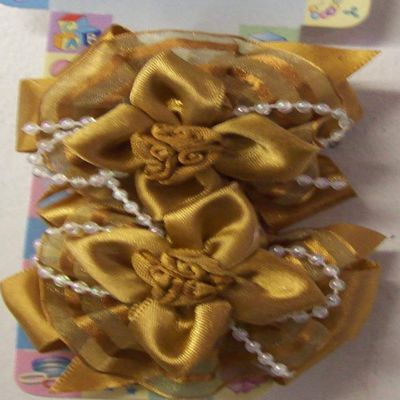12 Pack Flower Hair Barrette Clips Brown Color (2 Per Pack) (12)