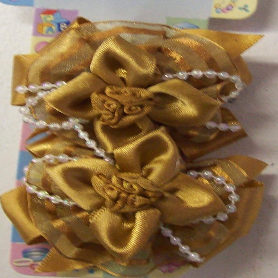 12 Pack Flower Hair Barrette Clips Brown Color (2 Per Pack) (12)