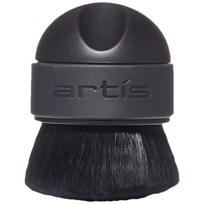 Artis Elite Mini Palm Brush for Powder Foundation, Self Tanner, Body Makeup, Bronzer & Contour, Ergonomic Dome Shaped Soft Cosme Fibre Applicator Brush - Black Handle
