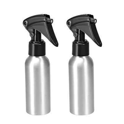 uxcell 2pcs 4oz/120ml Aluminium Spray Bottle with Fine Mist Sprayer, Empty Refillable Container Travel Bottle for Kitchen Bathroom or Plants Water Sprayer