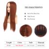 Baruisi Long Straight Dark Orange Wigs for Women Natural Looking Cosplay Synthetic Replacement Wig with Wig Cap view 4