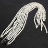 21.6 inch Women Lady White Imitation Pearl Clip Hair Extensions with Clip Comb DIY Accessories Hairpin Headdress Tassel Hair Barrettes Decorative Bridal (White-B#) view 4