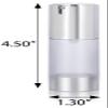 JUVITUS 1 oz / 30 ml Airless Frosted Silver Pump Bottle (6 Pack) + Travel Bag and Funnel view 2