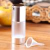 JUVITUS 1 oz / 30 ml Airless Frosted Silver Pump Bottle (6 Pack) + Travel Bag and Funnel view 3