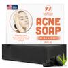 Natrulo Acne Soap Cleansing Bar for Face & Body  Black Activated Charcoal Soap with Bentonite Clay for Dry, Sensitive & Oily Skin  Black Acne Facial Cleanser for Pimples & Scars Made in USA view 1