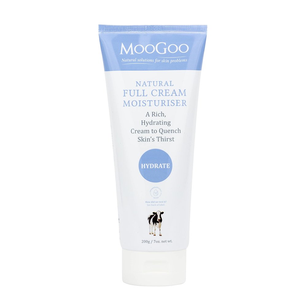 MooGoo Natural Full Cream Moisturizer - Ultra-Hydrating Repair for Dry, Itchy, Sensitive Skin - Suitable for Face, Body & All Ages, 200g/7oz.