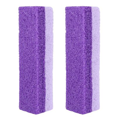 2pcs Pumice Stone Pedicure Tools Square Shape Hard Skin Remover for Hands Foot File Exfoliation (Purple)
