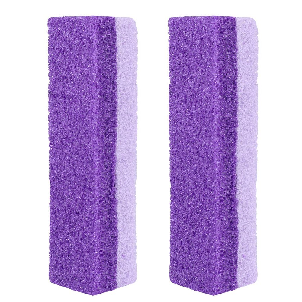 2pcs Pumice Stone Pedicure Tools Square Shape Hard Skin Remover for Hands Foot File Exfoliation (Purple)