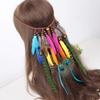 Gypsy Indian Colorful Feather Headband Bohemian Headwear Native American Headpiece Hippie Peacock Feather Woman Hair Accessories view 3