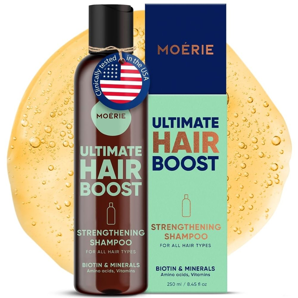 Moerie Ultimate Hair Growth Shampoo  For Longer, Thicker, Fuller Hair - Vegan Friendly Volumizing Hair Products  Paraben & Silicone Free  All Hair Types  Reverse Hair Loss  8.45 fl oz (250ml)
